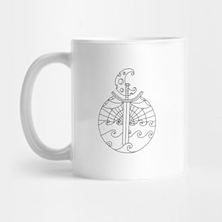 Sword in the Sea Fantasy Mandala Design Mug